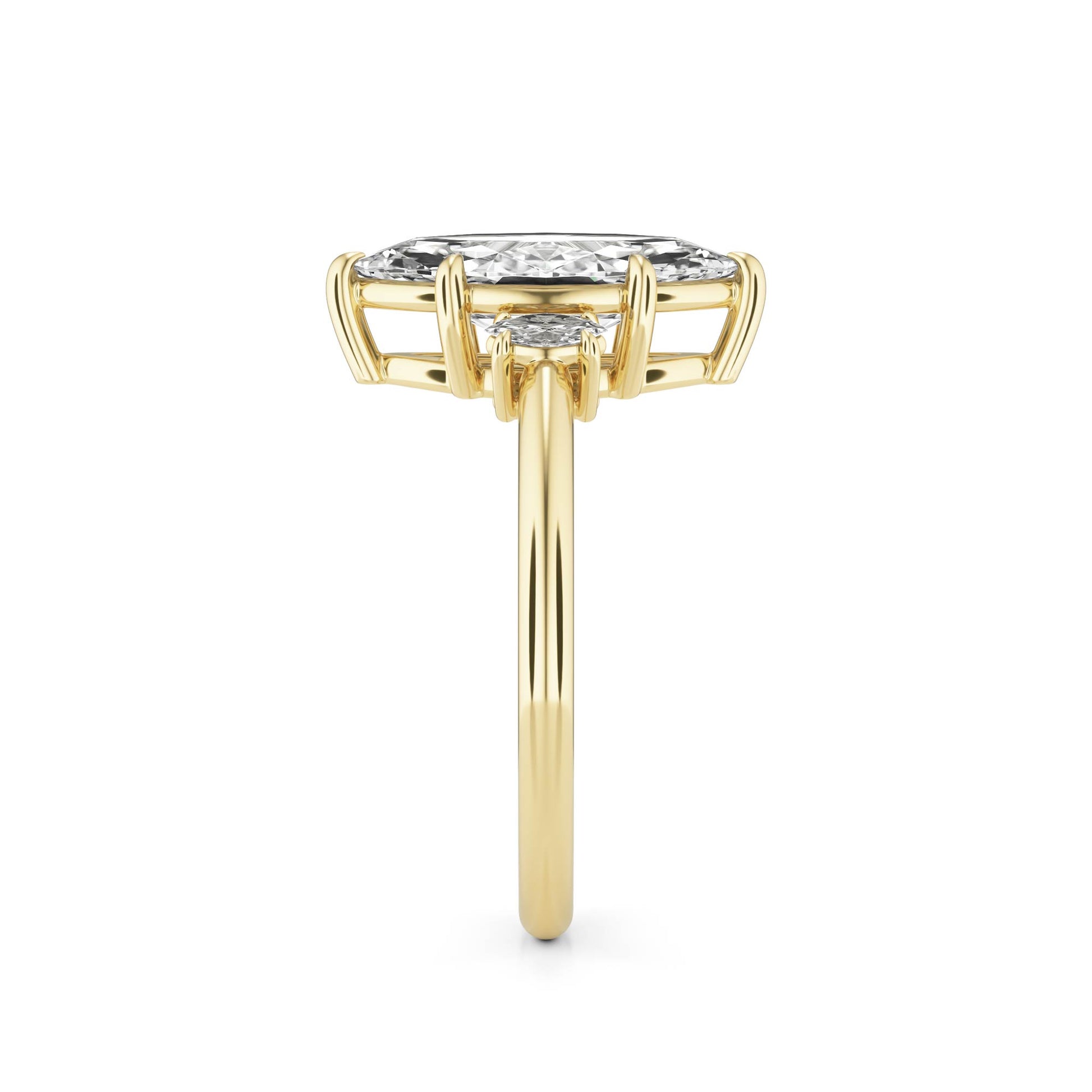 Marquise Diamond Trio 14K Yellow Gold