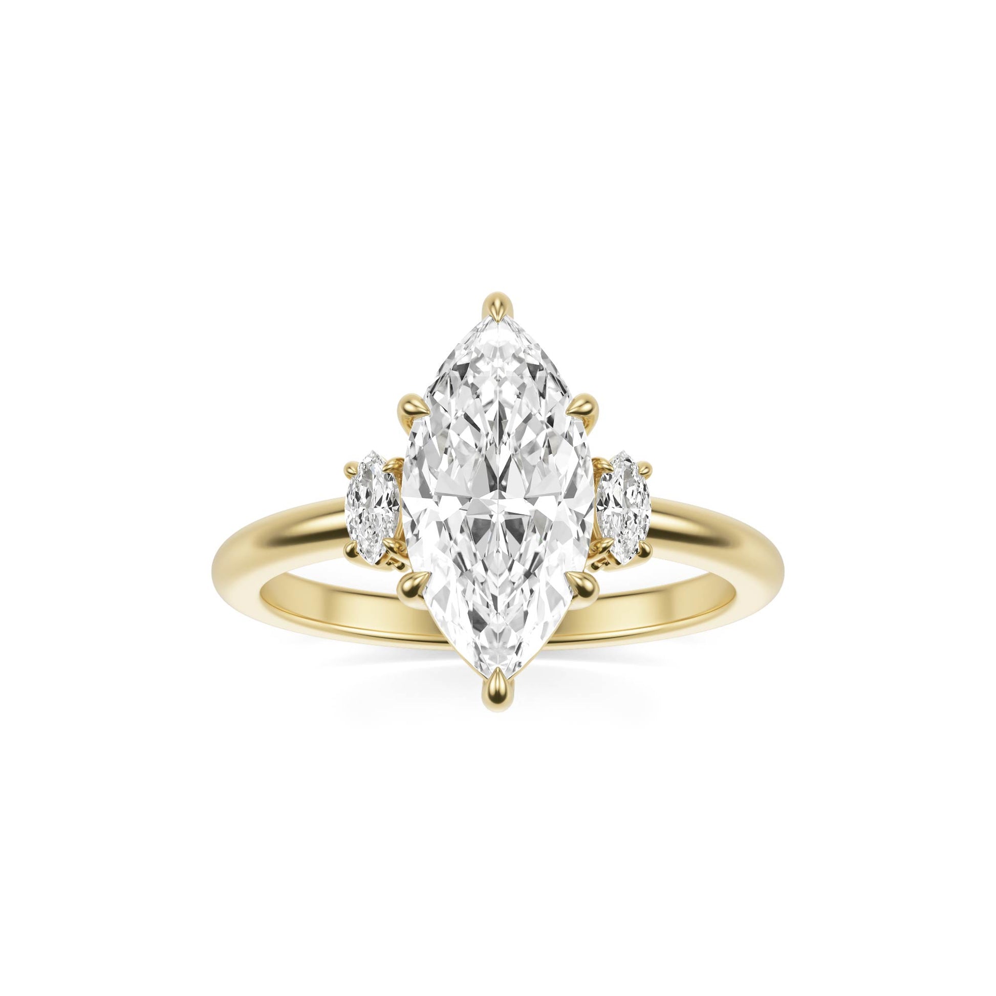 Marquise Diamond Trio 14K Yellow Gold