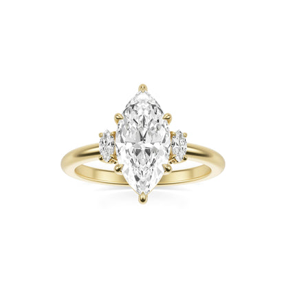 Marquise Diamond Trio 14K Yellow Gold