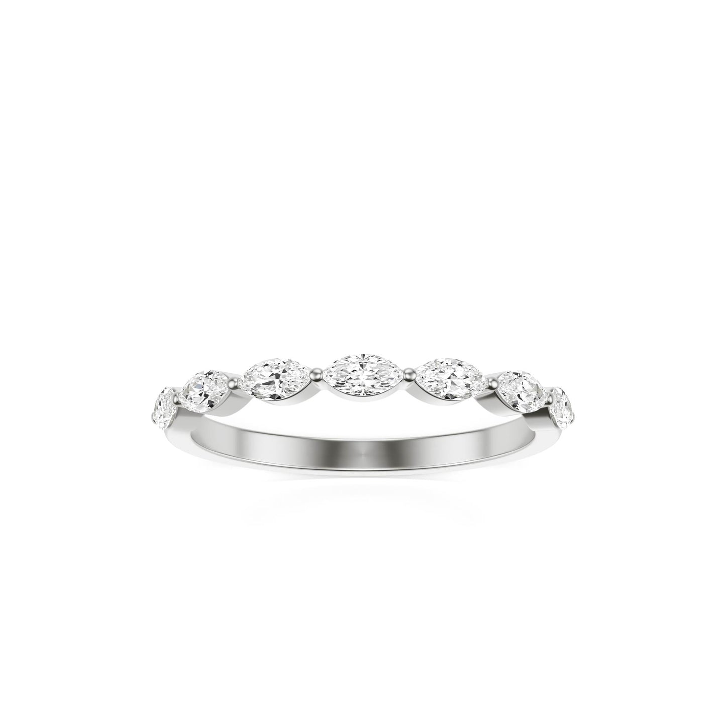 Marquise Moissanite Shared Prong Platinum