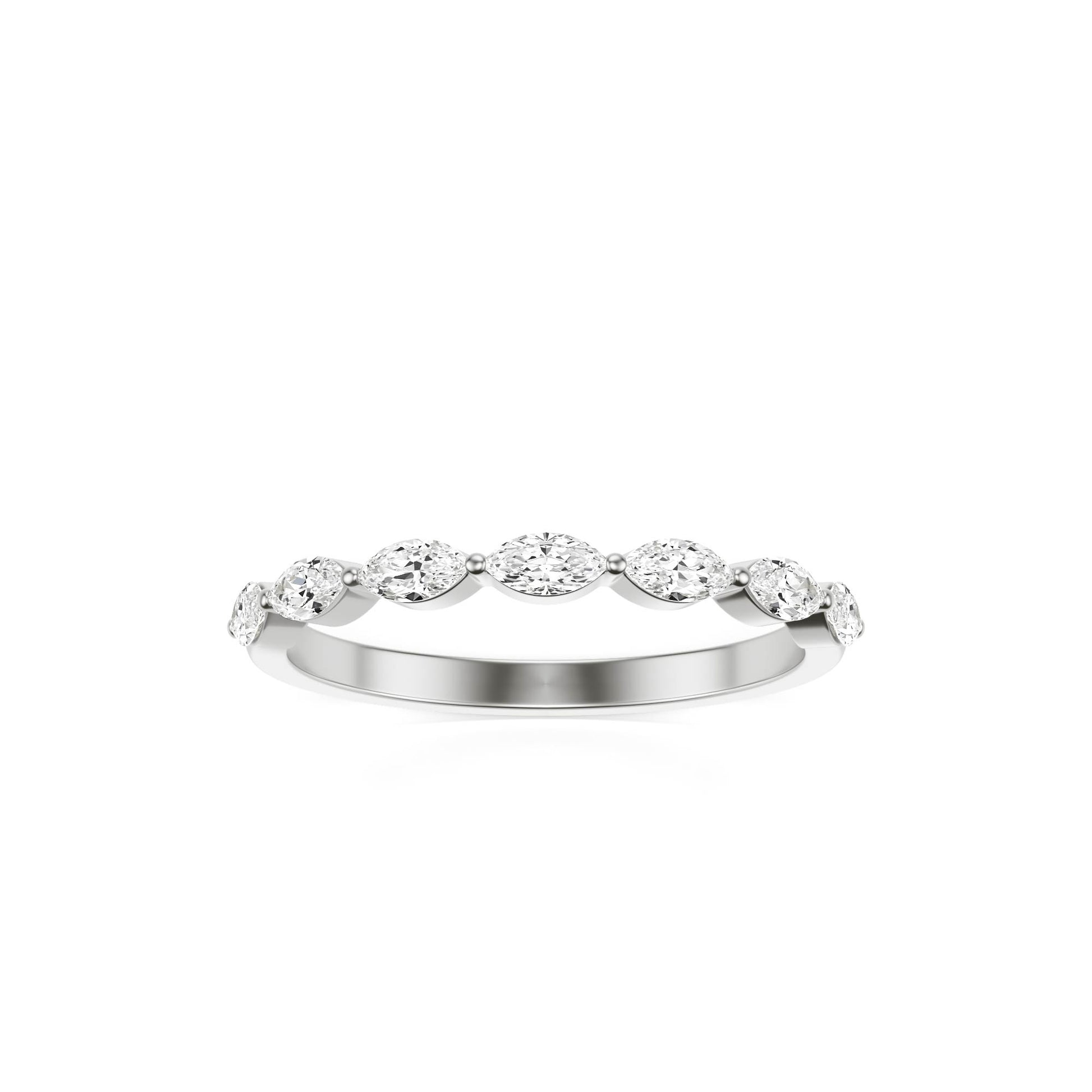 Marquise Moissanite Shared Prong Platinum