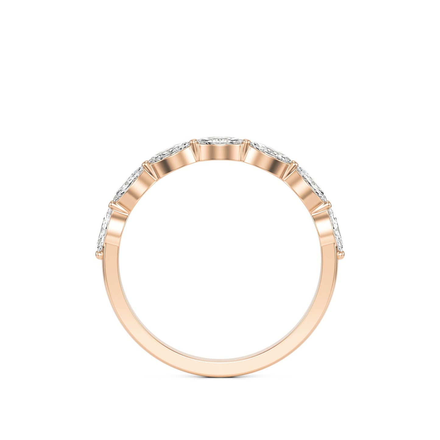 Marquise Moissanite Shared Prong 14K Rose Gold