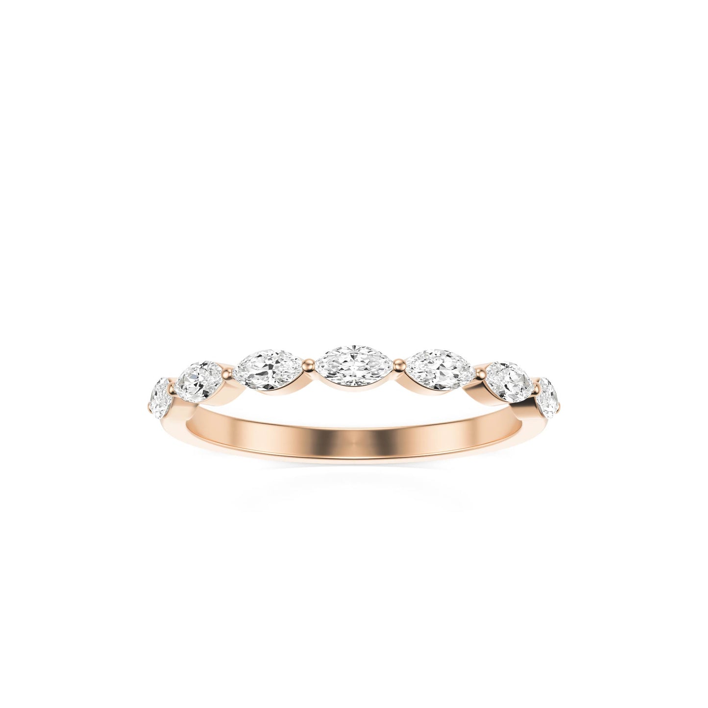 Marquise Moissanite Shared Prong 14K Rose Gold