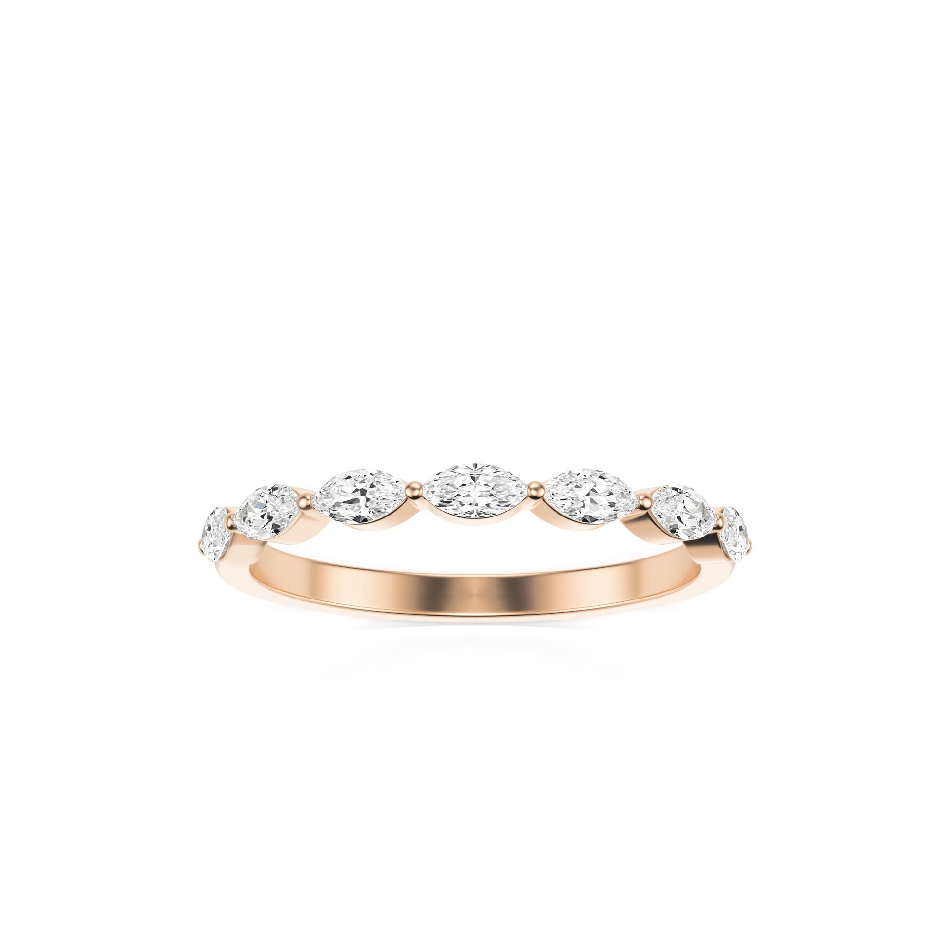 Marquise Moissanite Shared Prong 14K Rose Gold