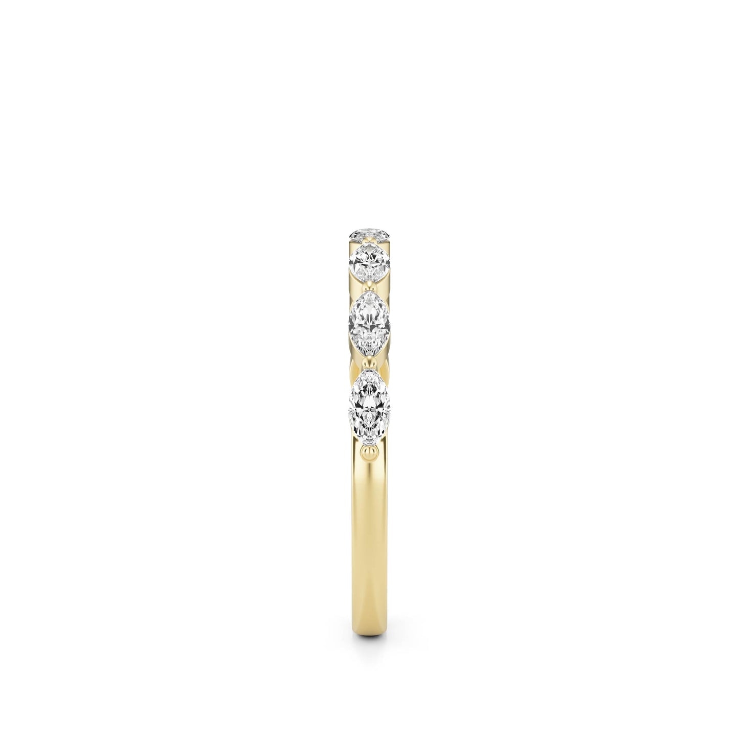 Marquise Moissanite Shared Prong 14K Yellow Gold