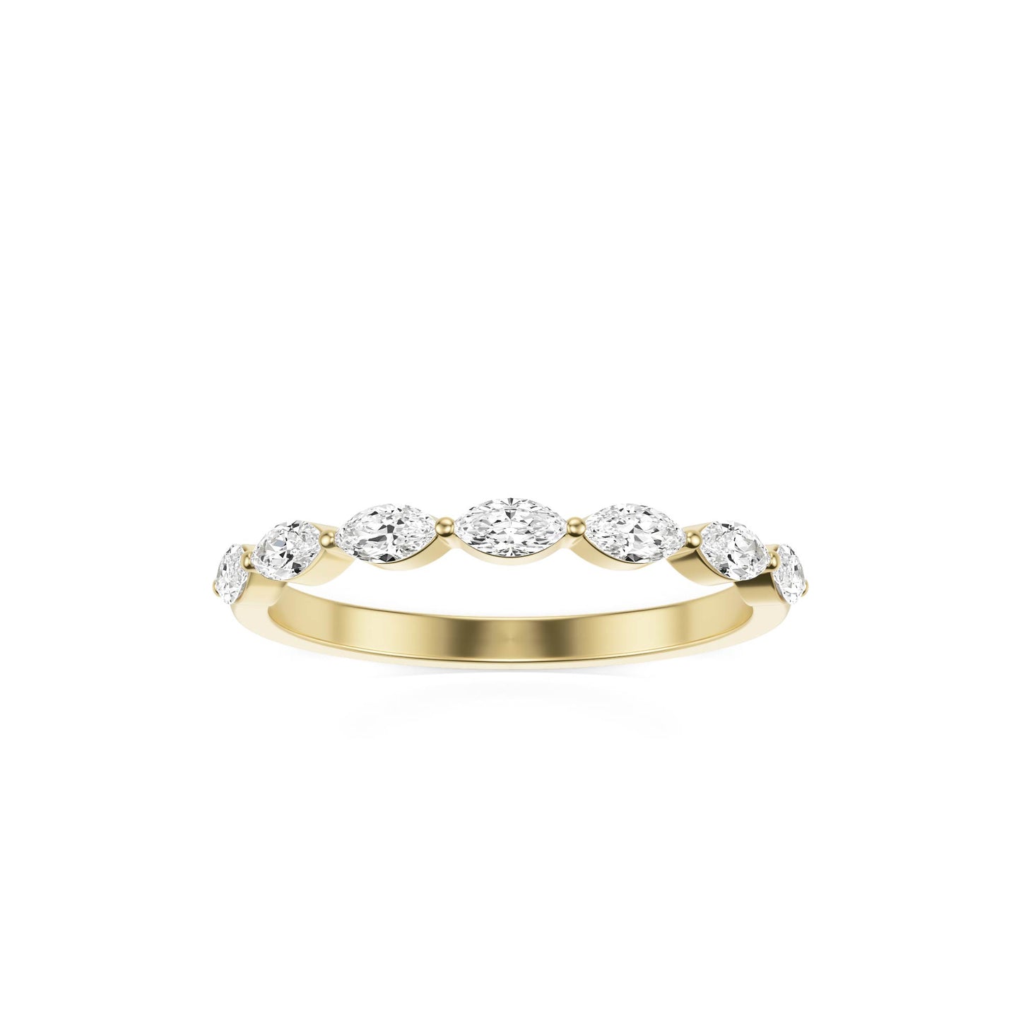 Marquise Moissanite Shared Prong 14K Yellow Gold