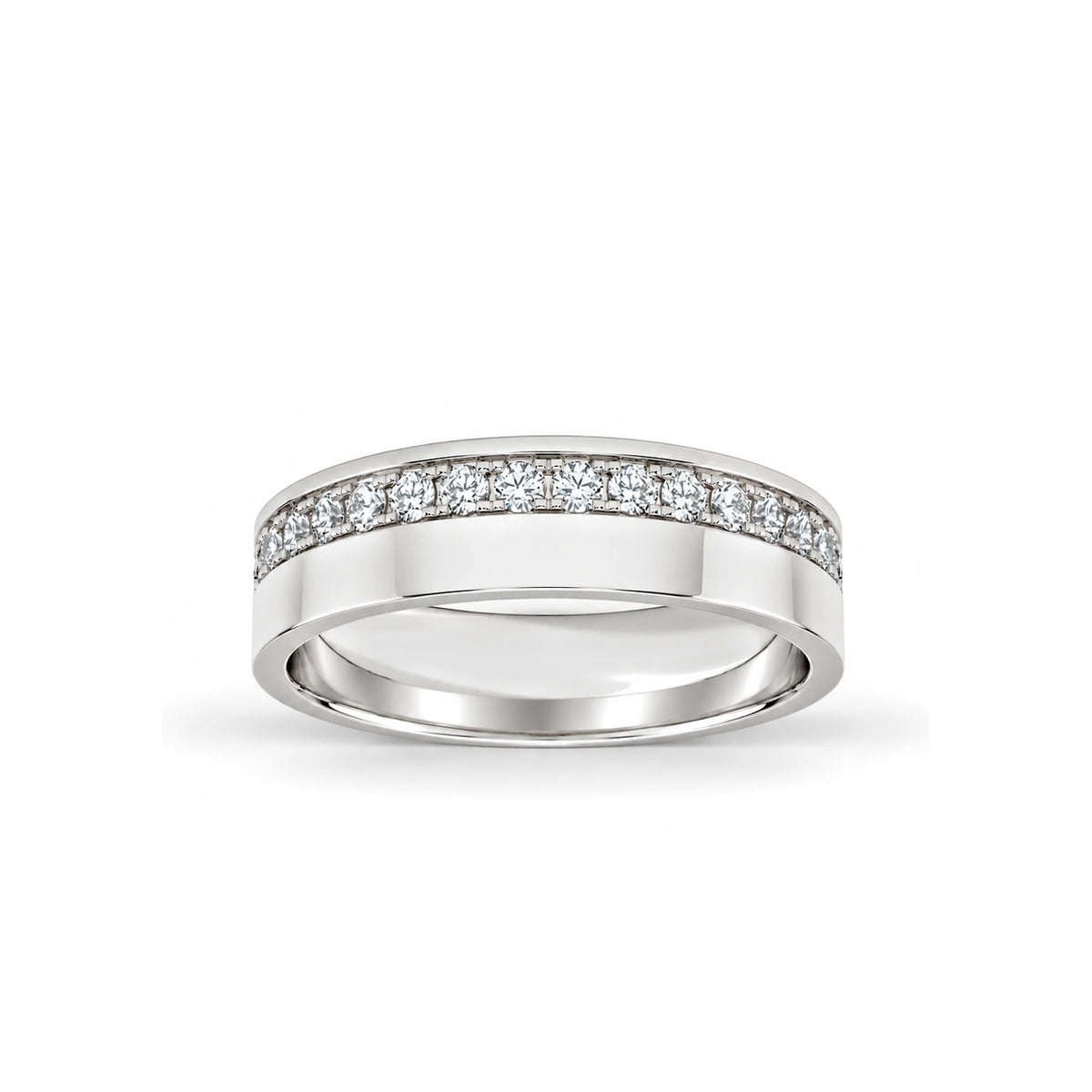 5.5mm Men's Asymmetric Pavé Wedding Band platinum