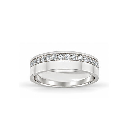 5.5mm Men's Asymmetric Pavé Wedding Band platinum