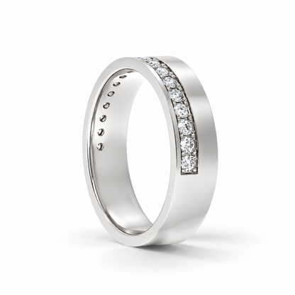 5.5mm Men's Asymmetric Pavé Wedding Band platinum