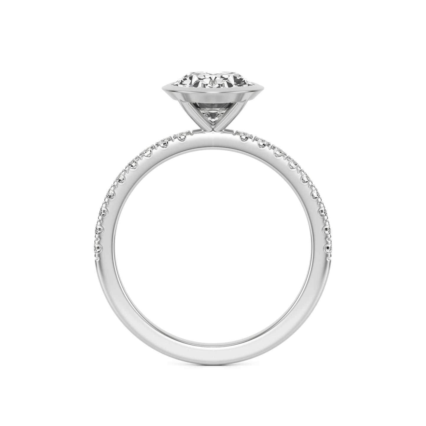 Oval Diamond Bezel Pave Platinum