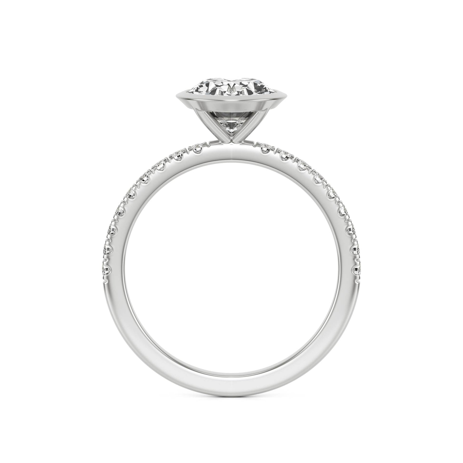 Oval Diamond Bezel Pave Platinum