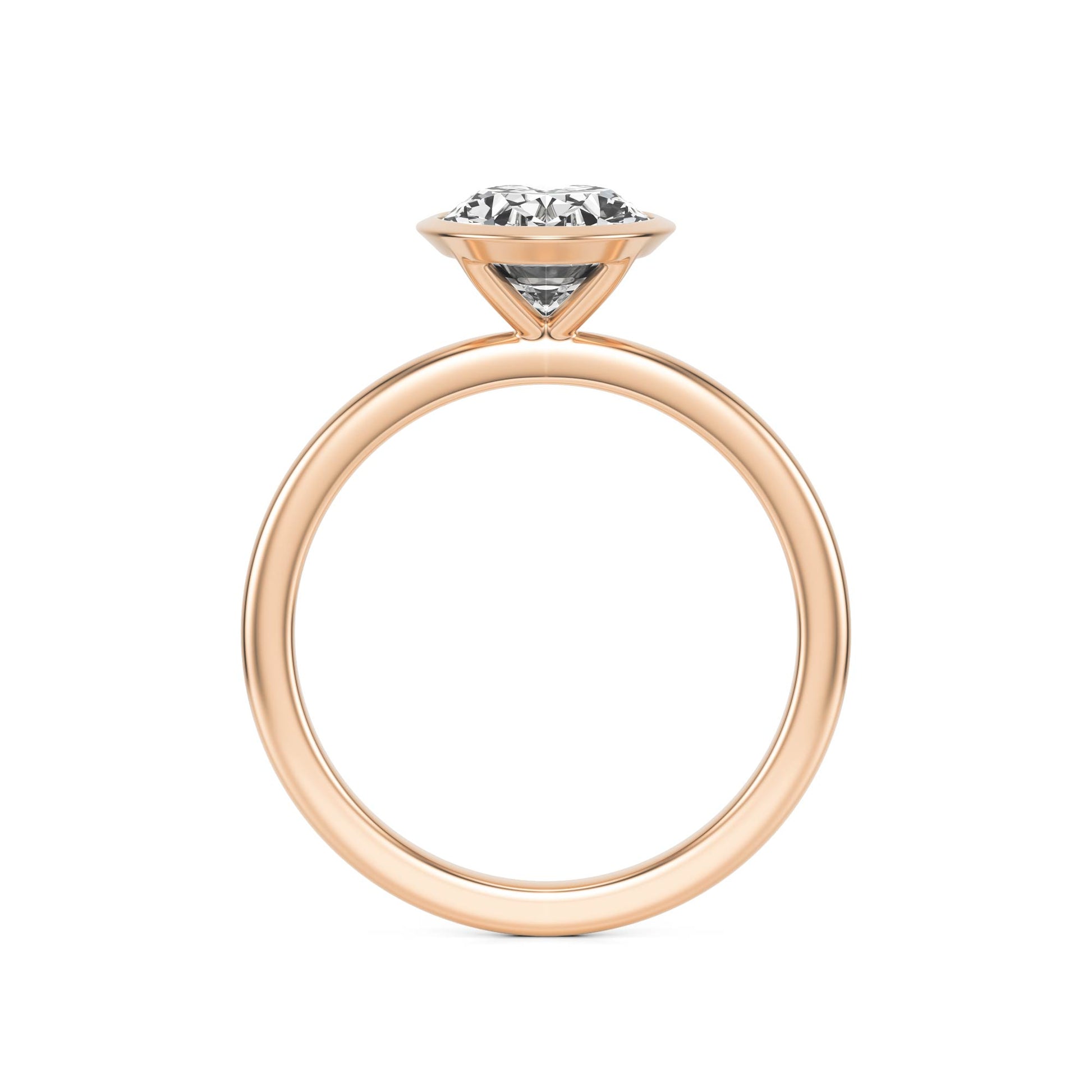 Oval Diamond Bezel 14K Rose Gold