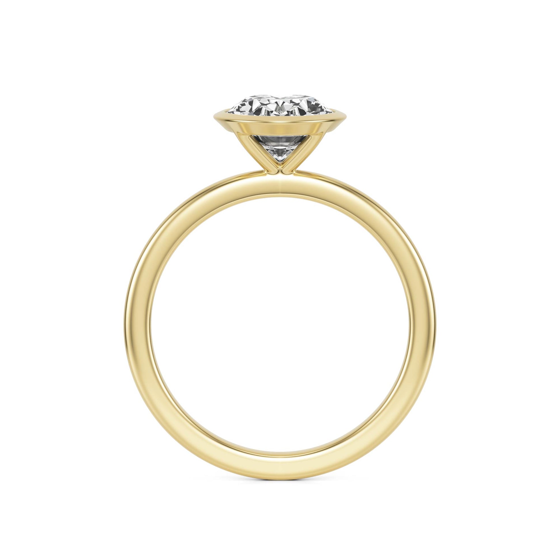 Oval Diamond Bezel 14K Yellow Gold