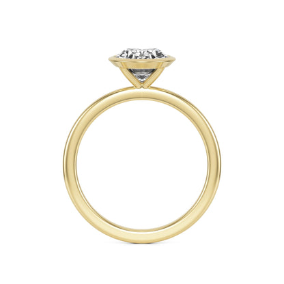 Oval Diamond Bezel 14K Yellow Gold