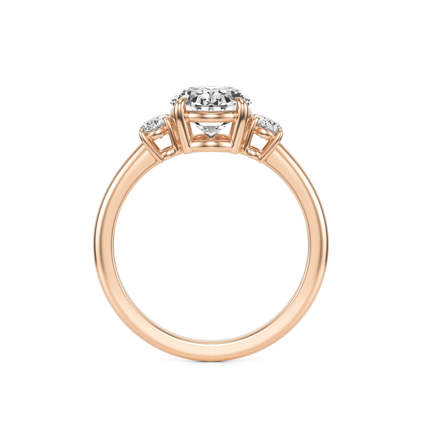 Oval Diamond Trio 14K Rose Gold