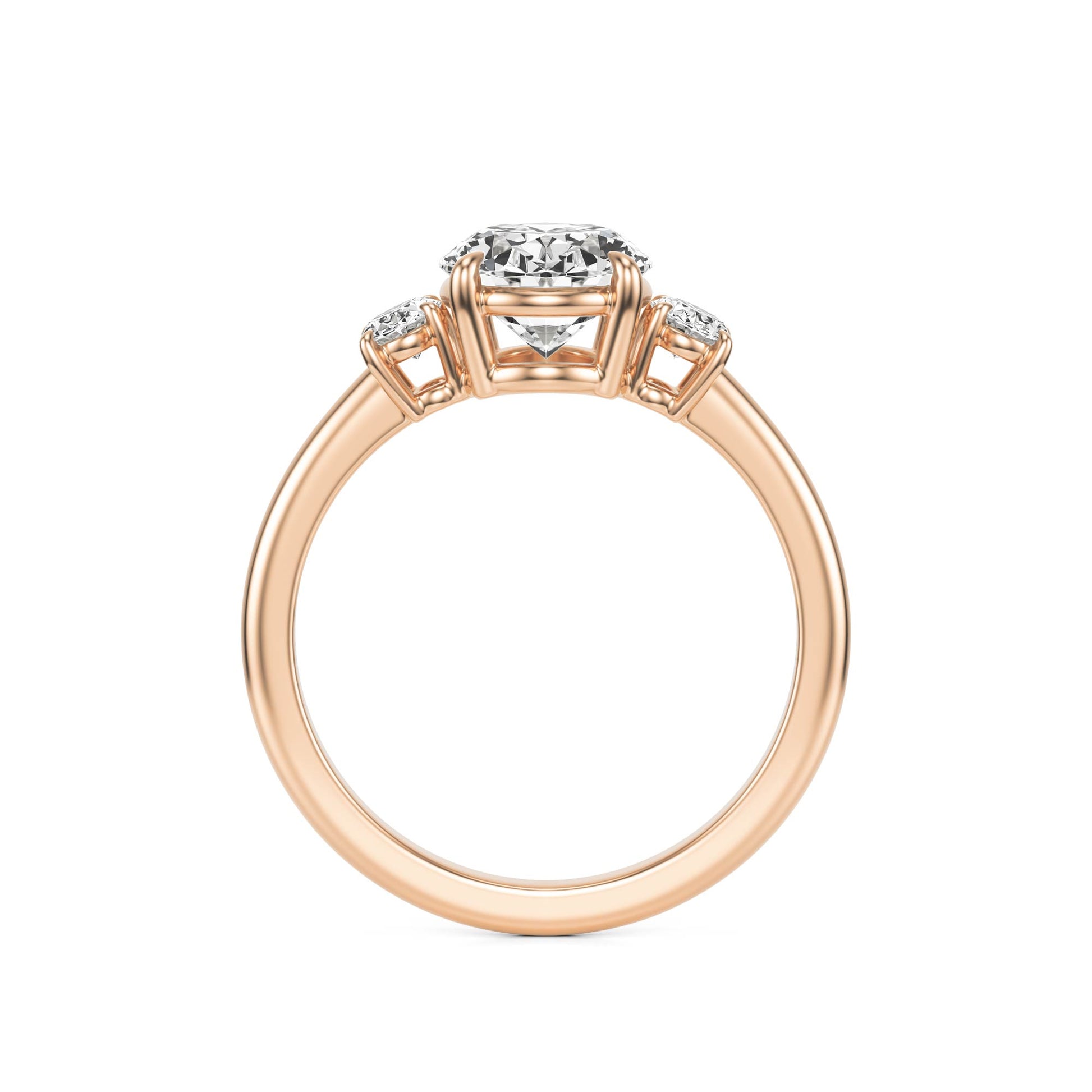 Oval Diamond Trio 14K Rose Gold