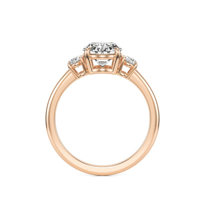 Oval Diamond Trio 14K Rose Gold