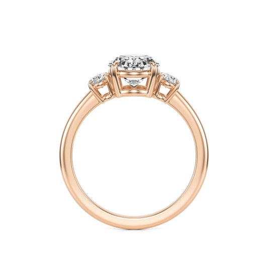 Oval Diamond Trio 14K Rose Gold