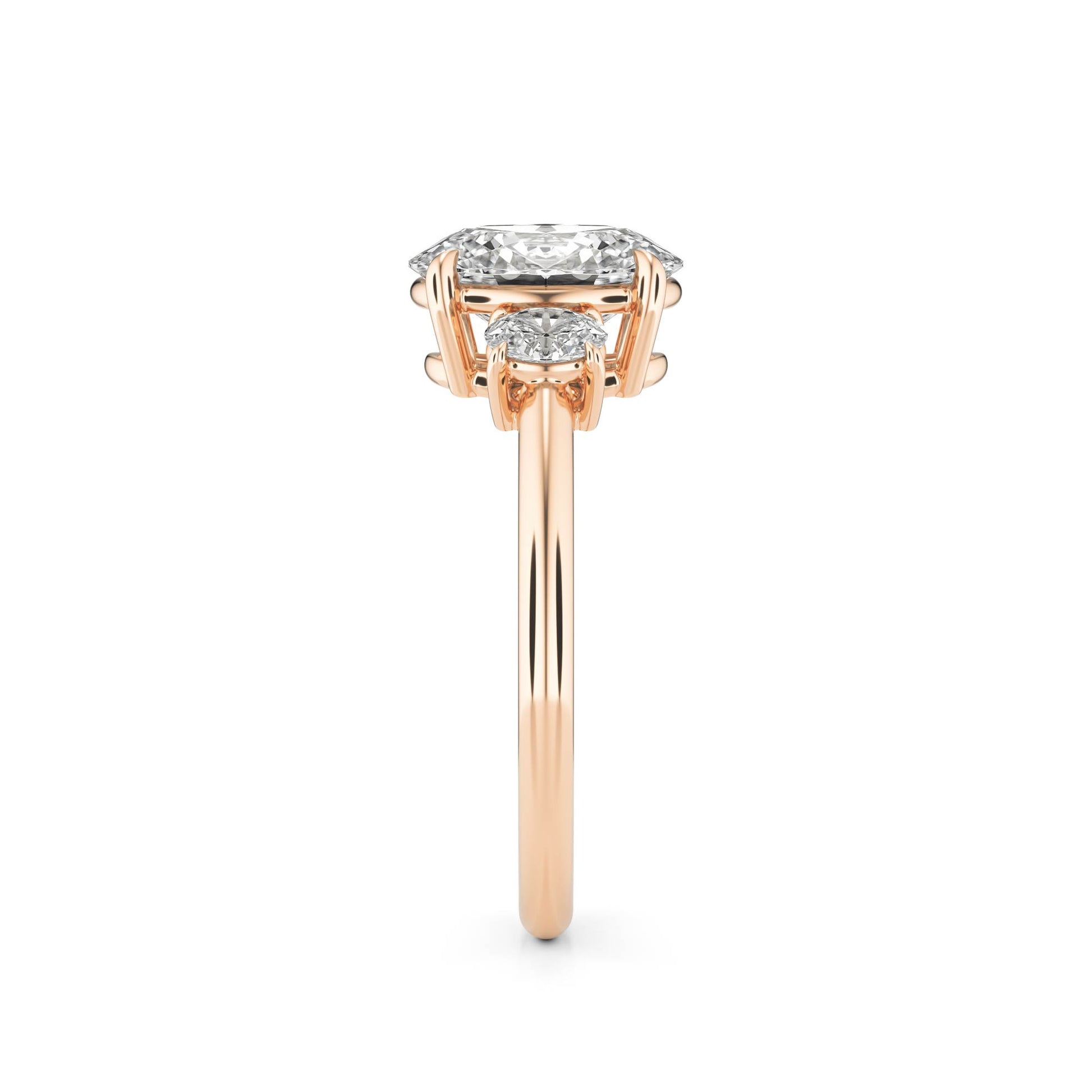 Oval Diamond Trio 14K Rose Gold