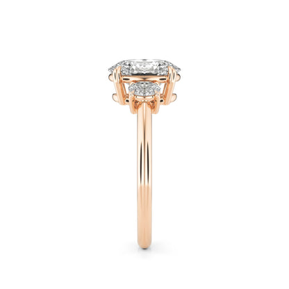 Oval Diamond Trio 14K Rose Gold