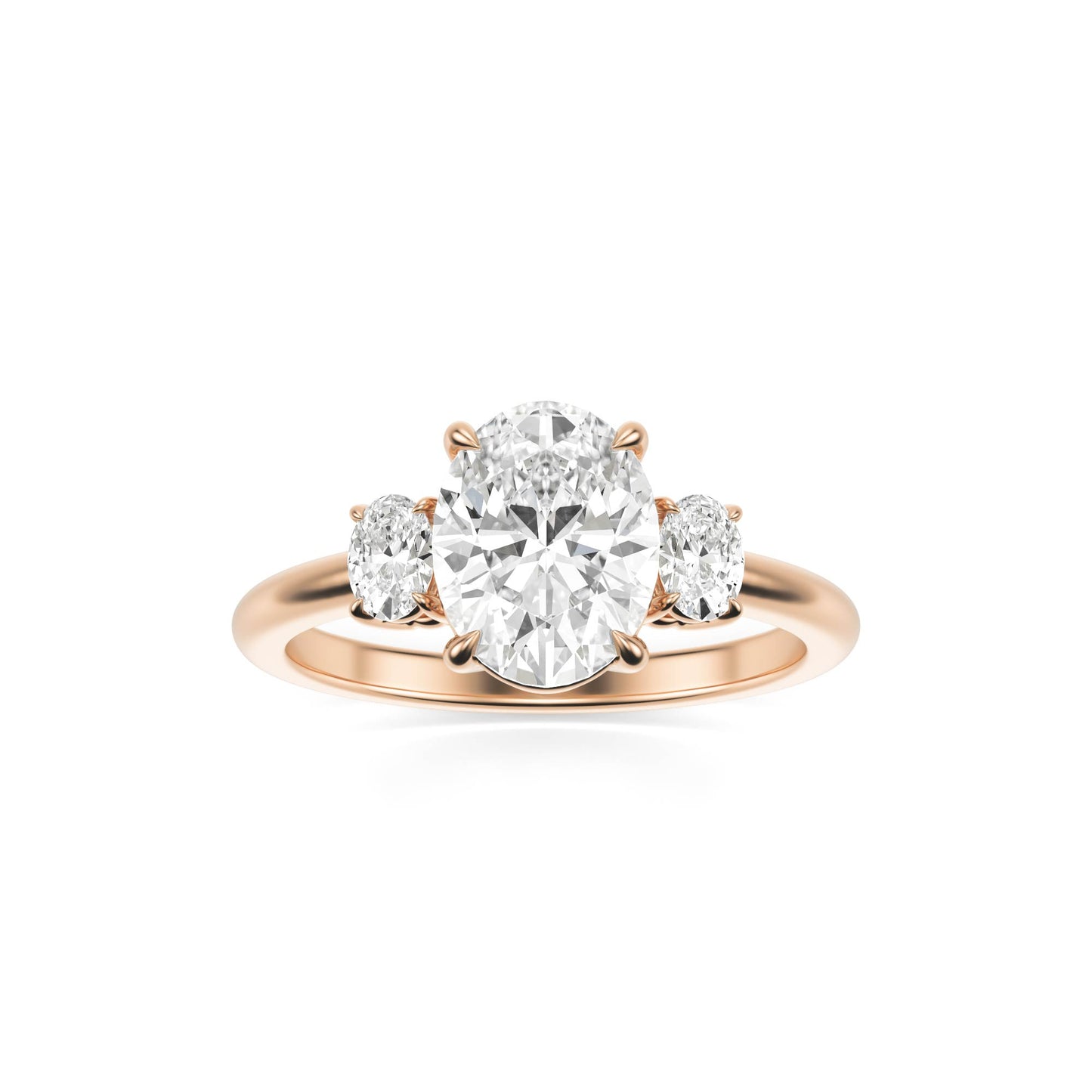 Oval Diamond Trio 14K Rose Gold