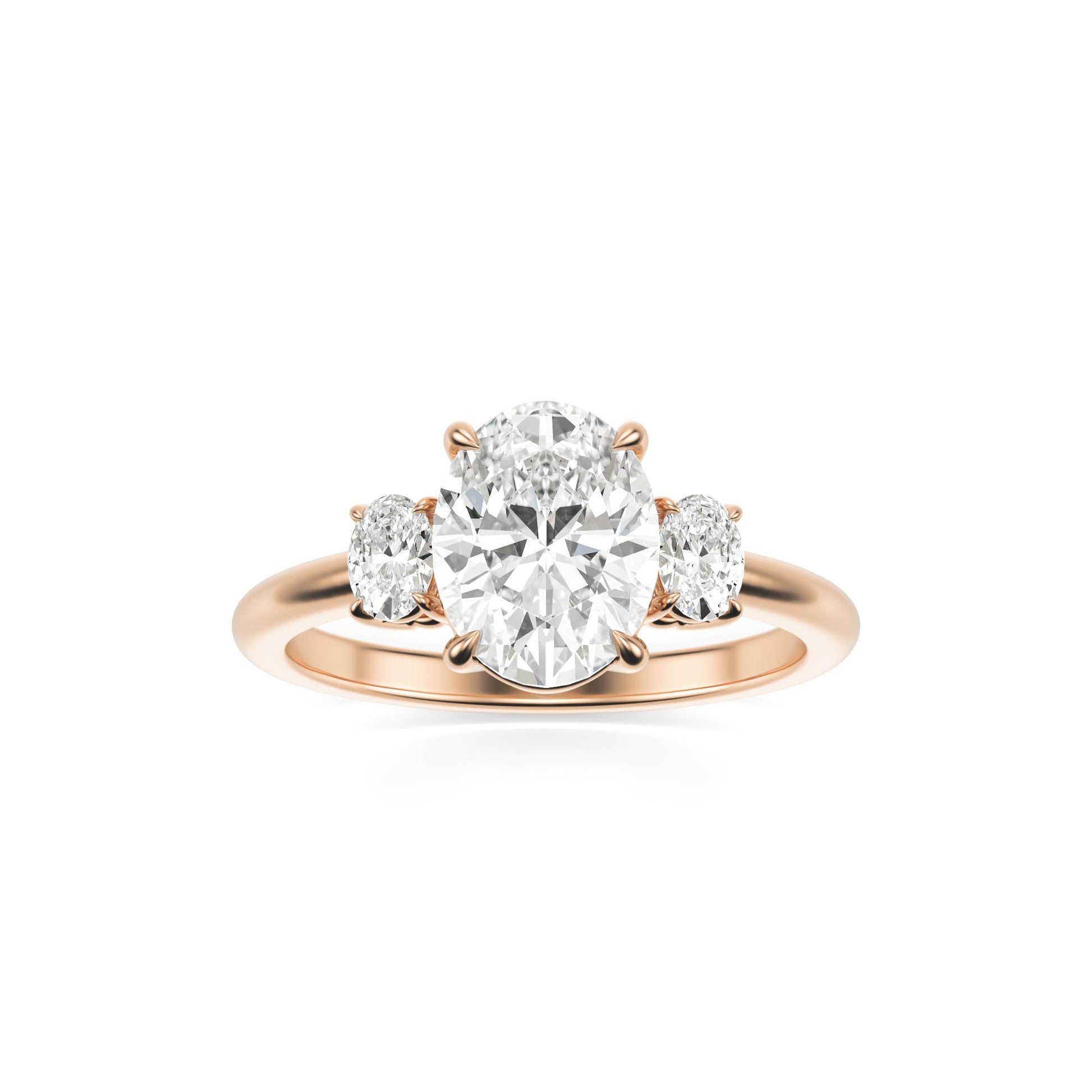 Oval Diamond Trio 14K Rose Gold