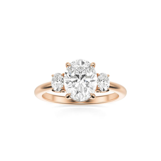 Oval Diamond Trio 14K Rose Gold