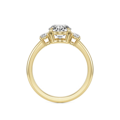 Oval Diamond Trio 14K Yellow Gold