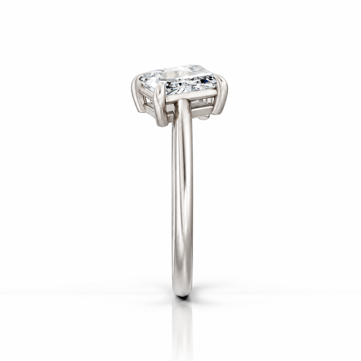Oval Emerald Moissanite Toi Et Moi Engagement Ring platinum