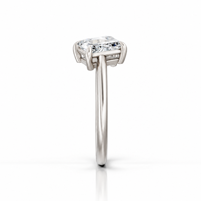 Oval Emerald Moissanite Toi Et Moi Engagement Ring platinum