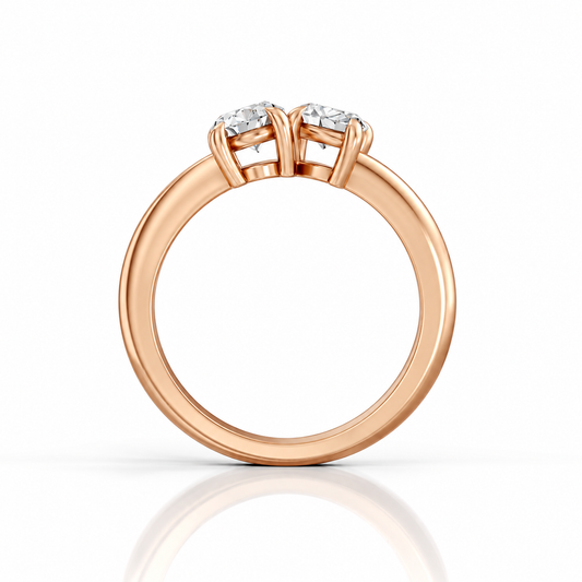 The Oval Marquise Toi Et Moi Two Stone Moissanite Engagement Ring