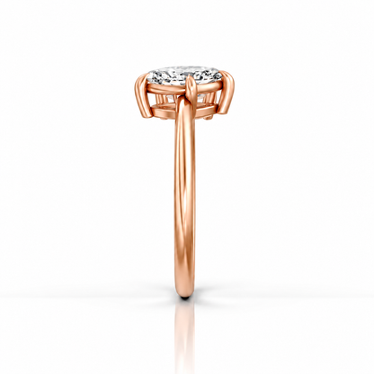 Oval Marquise Diamond Two Stone Engagement Ring 14k rose gold
