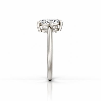 Oval Marquise Diamond Two Stone Engagement Ring 14k white gold