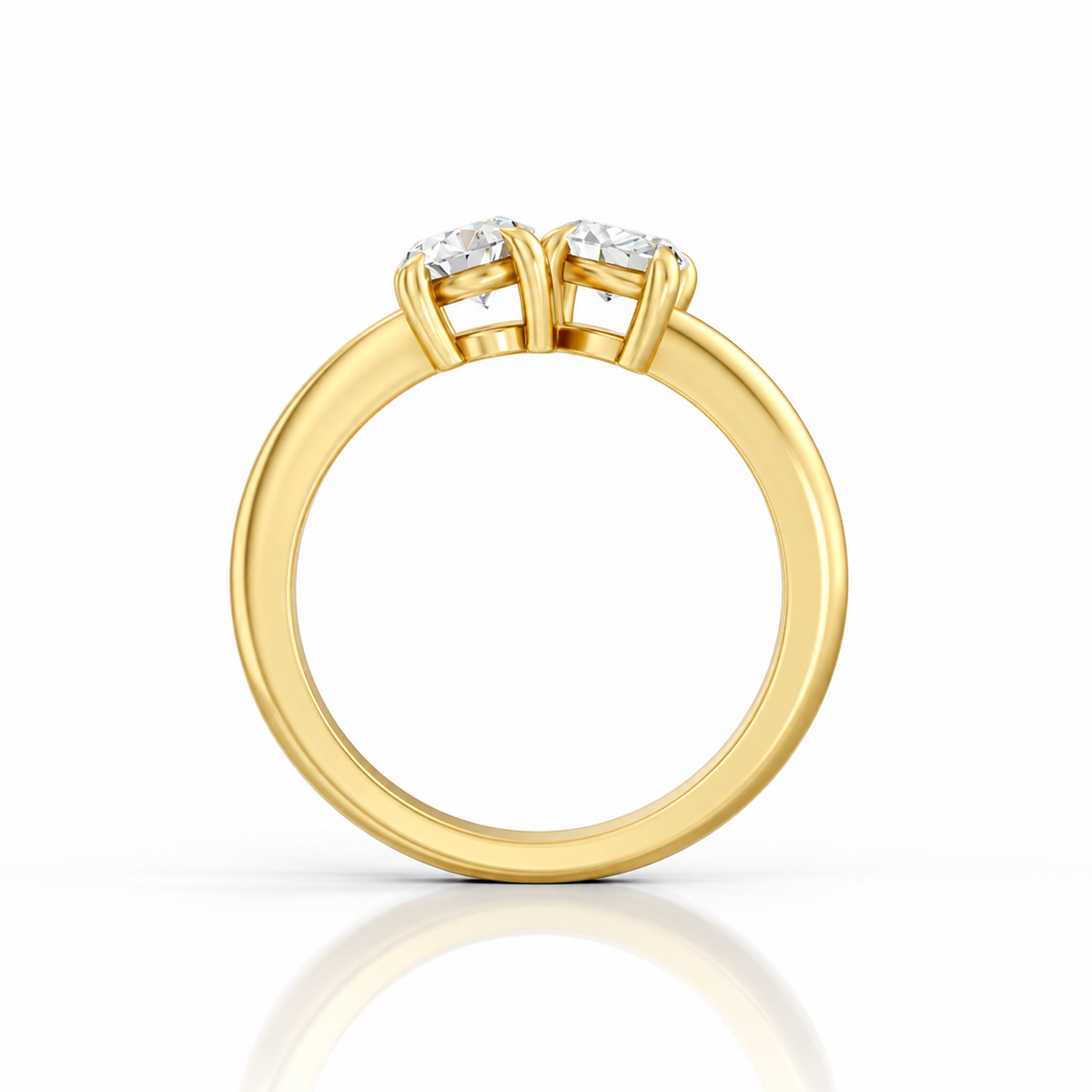 The Oval Marquise Toi Et Moi Two Stone Moissanite Engagement Ring