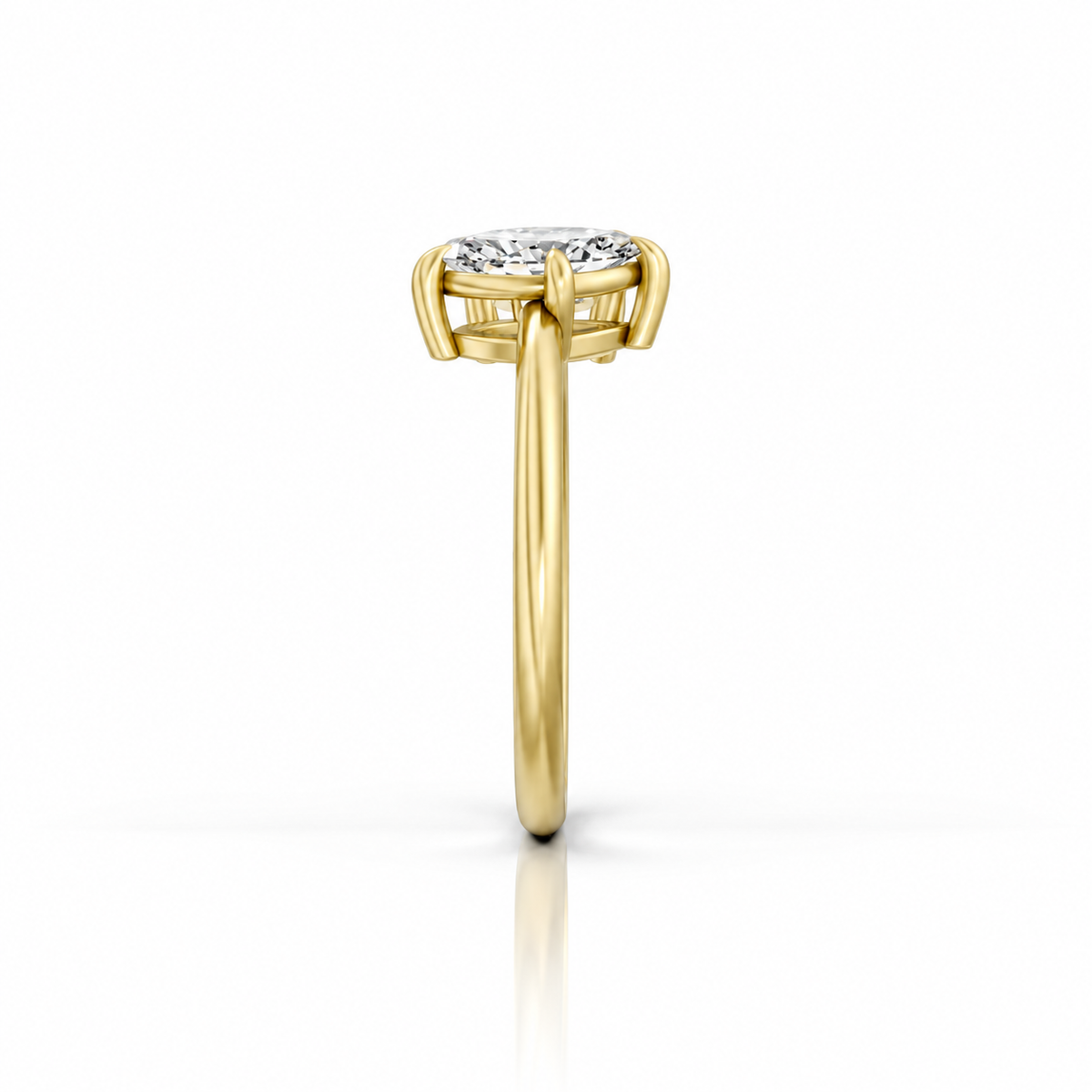 Oval Marquise Diamond Two Stone Engagement Ring 14k yellow gold