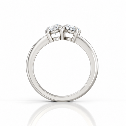 Oval Marquise Diamond Two Stone Engagement Ring platinum