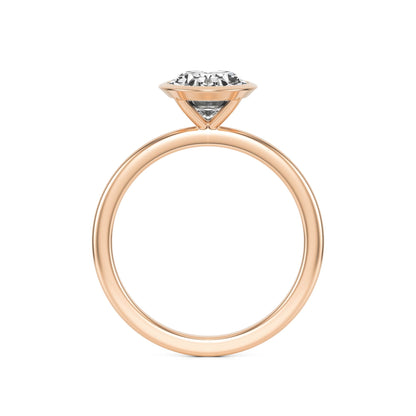 Oval Moissanite Bezel 14K Rose Gold