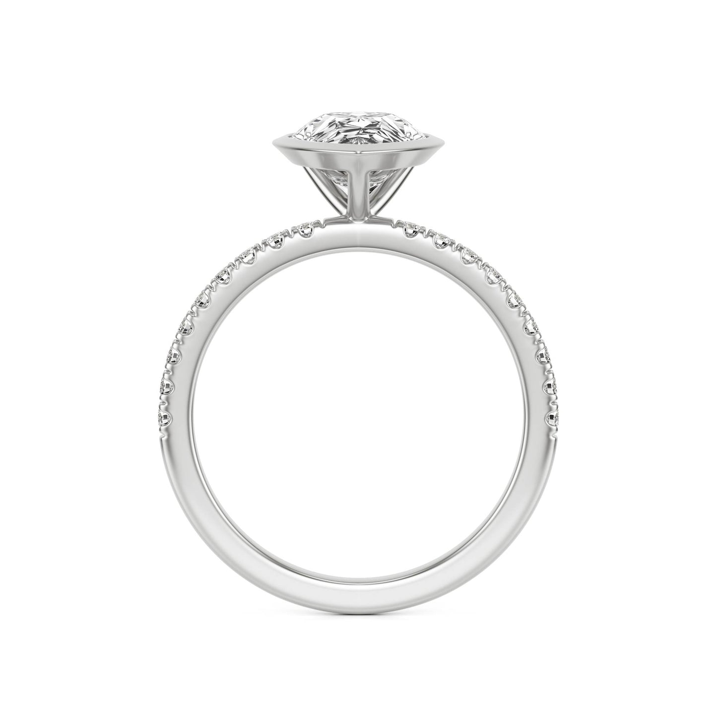 Pear Diamond Bezel Pave Platinum