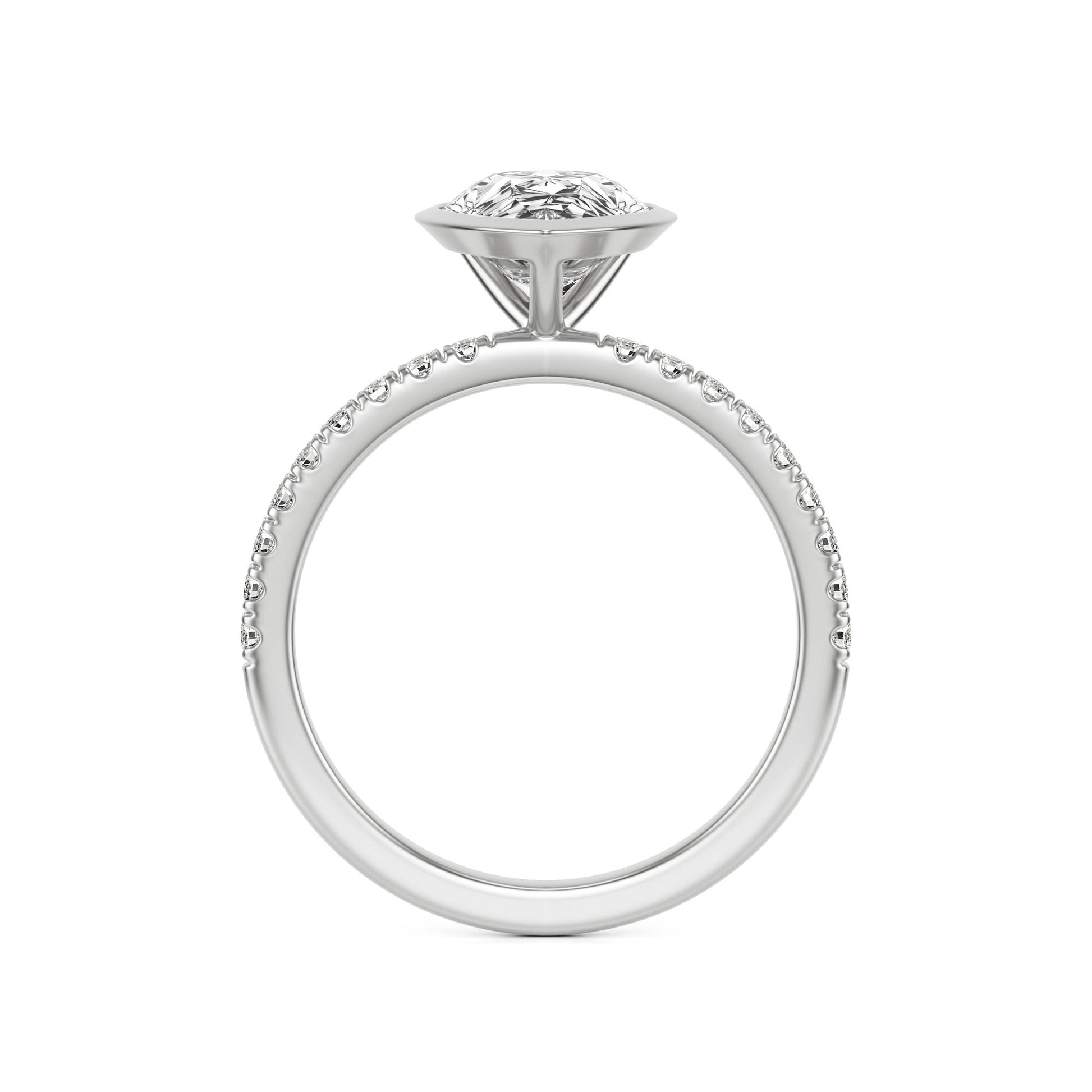 Pear Diamond Bezel Pave Platinum