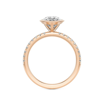 Pear Diamond Bezel Pave 14K Rose Gold