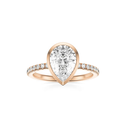 Pear Diamond Bezel Pave 14K Rose Gold