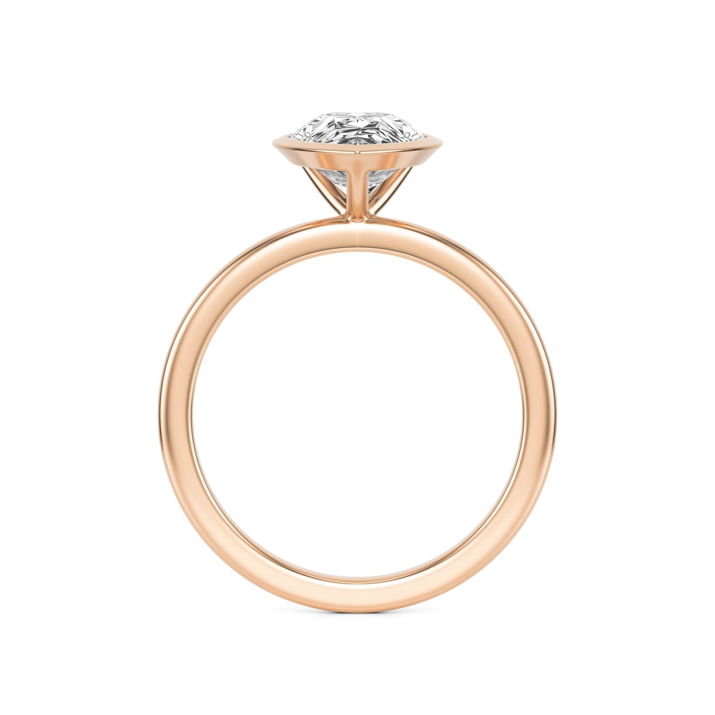 Pear Diamond Bezel 14K Rose Gold