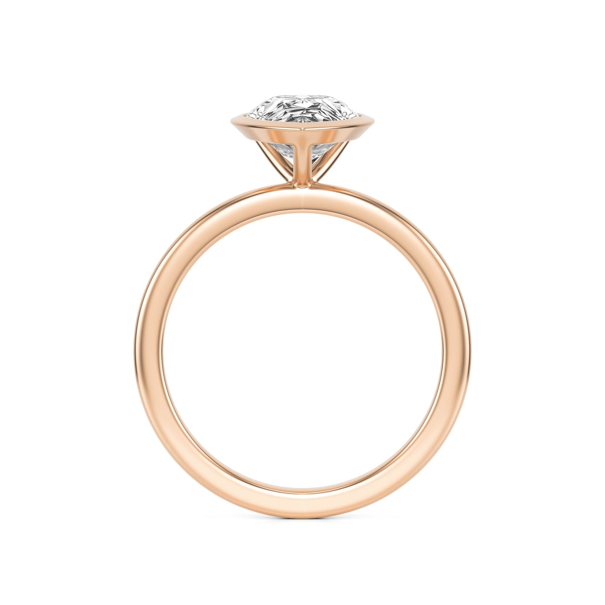 Pear Diamond Bezel 14K Rose Gold