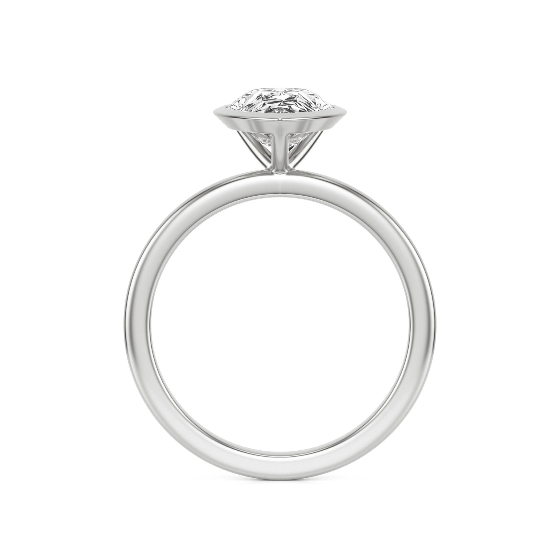 Pear Diamond Bezel 14K White Gold