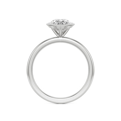 Pear Diamond Bezel 14K White Gold