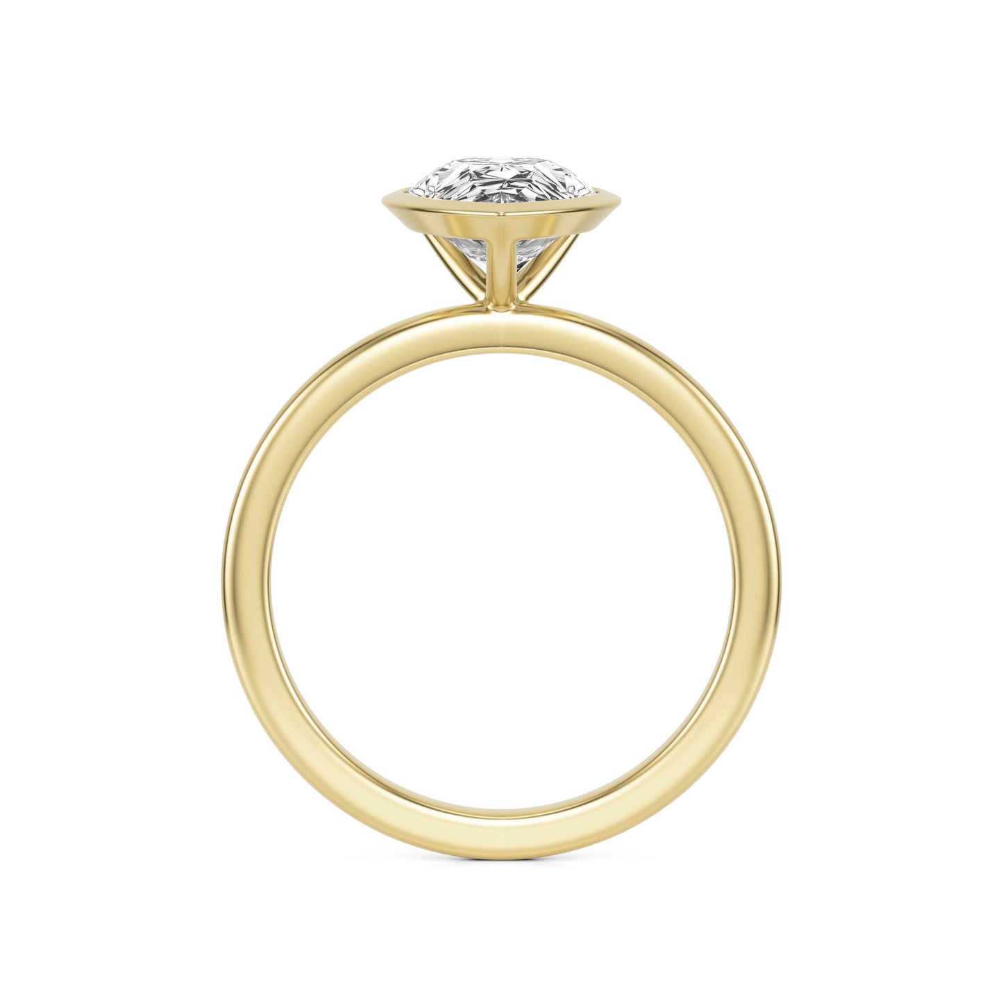 Pear Diamond Bezel 14K Yellow Gold