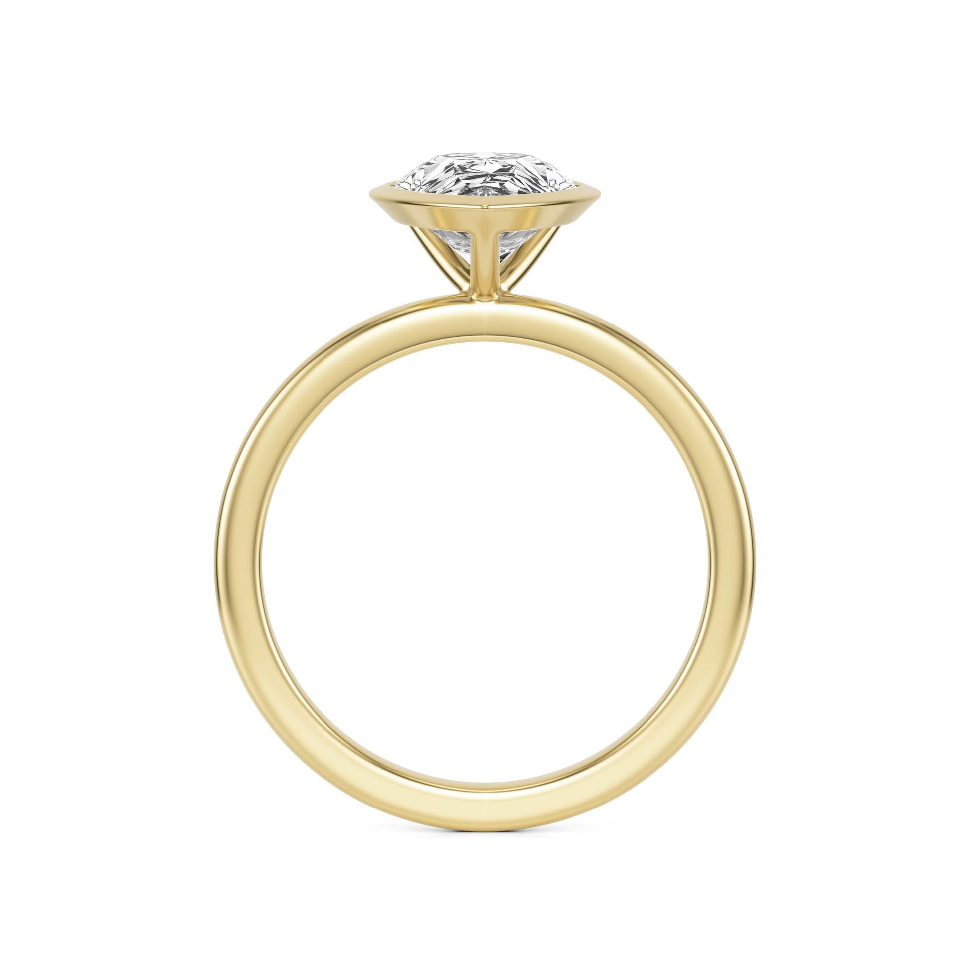 Pear Diamond Bezel 14K Yellow Gold