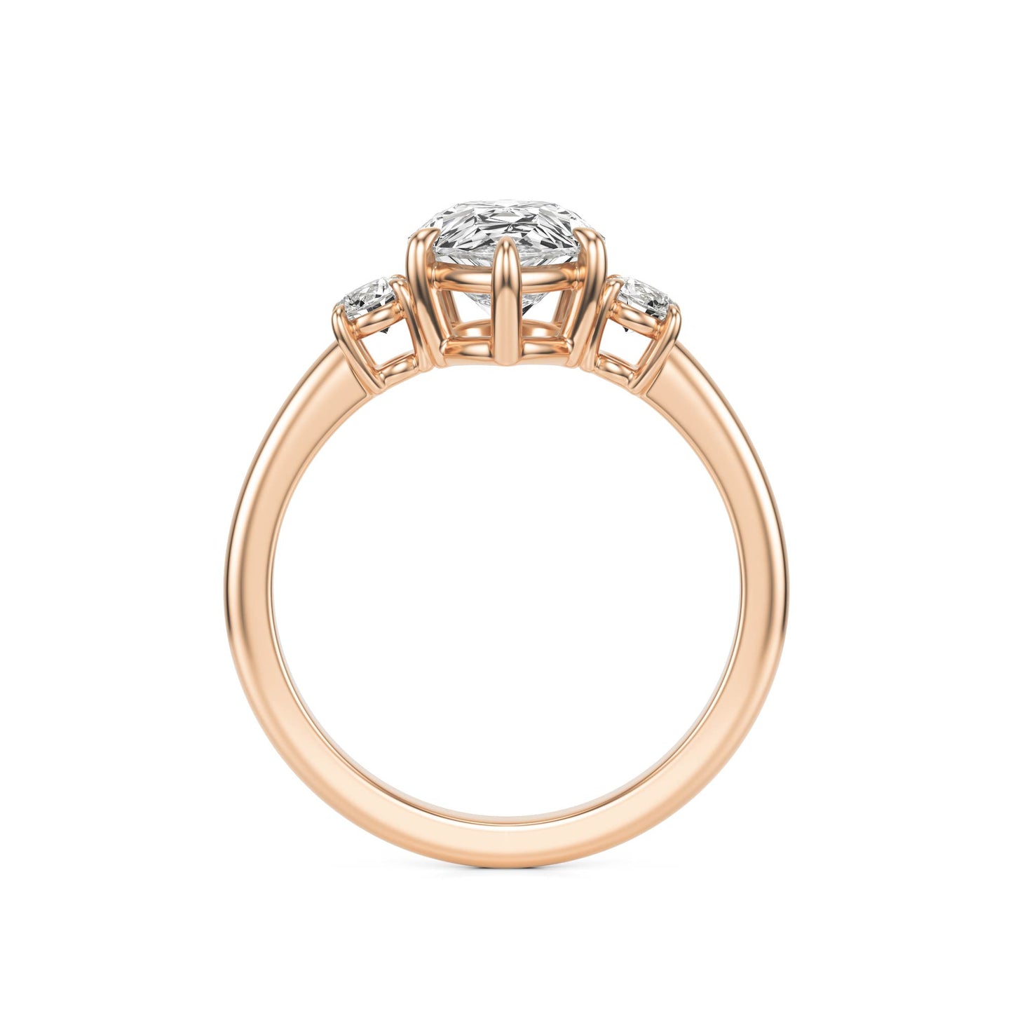 Pear Diamond Trio 14K Rose Gold