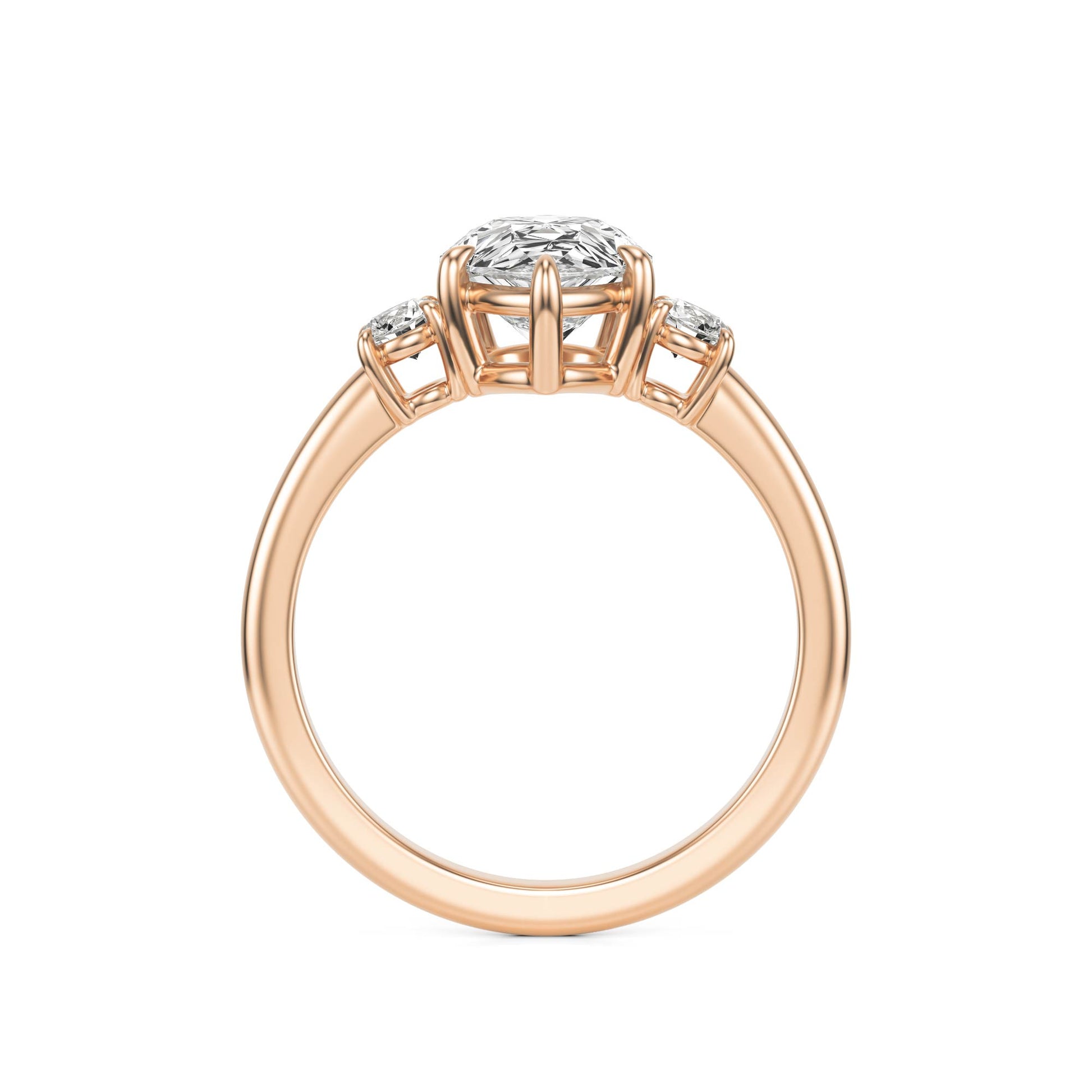 Pear Diamond Trio 14K Rose Gold