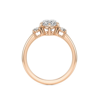 Pear Diamond Trio 14K Rose Gold